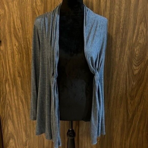 Ginger G Ladies Heather Blue Open Front Cardigan Sz Small.Poly/Viscose/Spandex. - Picture 3 of 9